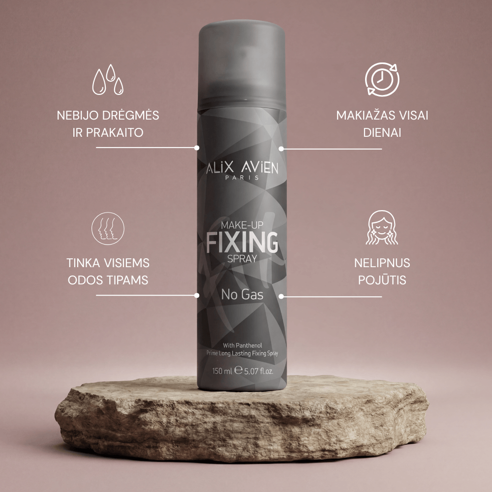 Alix Avien makiažo fiksavimo purškiklis su pagrindinėmis savybėmis