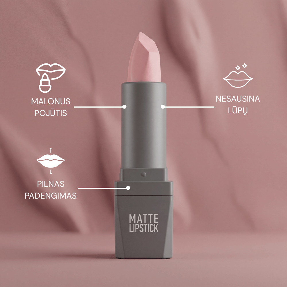 Alix Avien matiniai lūpų dažai 401 Soft Pink su pagrindinėmis savybėmis